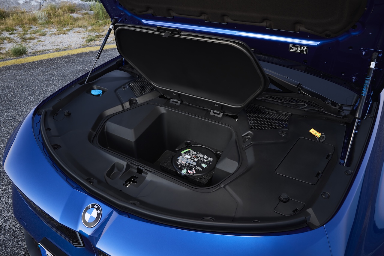 BMW i3 Sedan front trunk storage compartment, also called a frunk