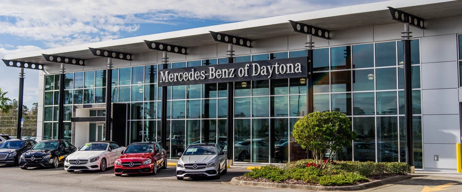 Mercedes-Benz of Daytona Beach showroom and luxury vehicles