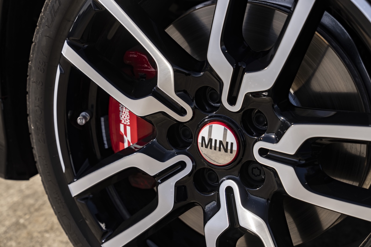 JCW sport brake caliper detail on the MINI 1965 Victory Edition